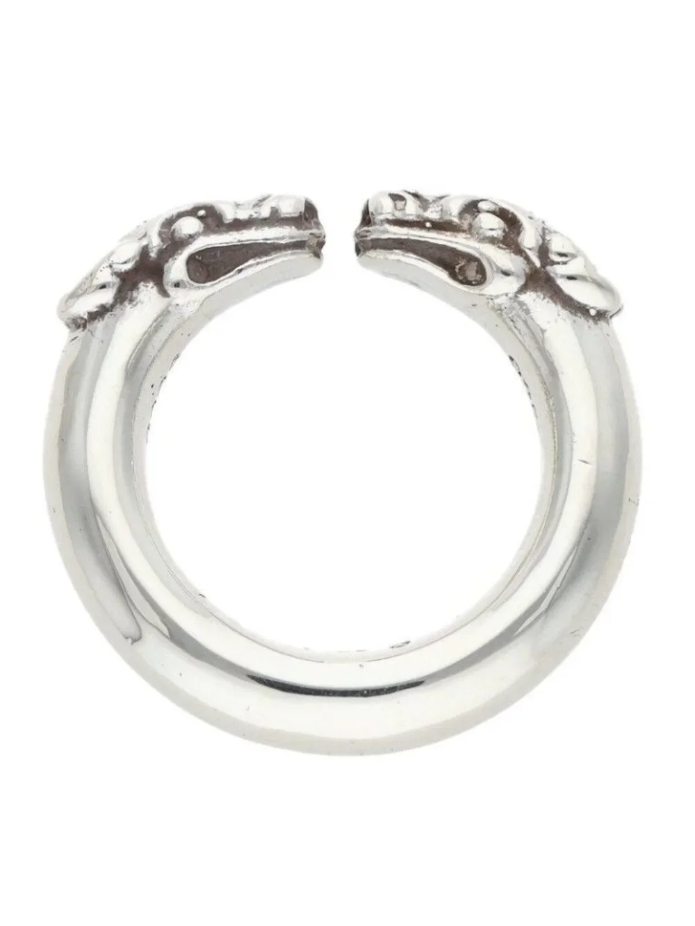 Chrome Hearts Double Dog Ring Silver
